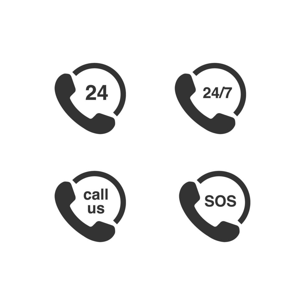 Set of phone call icon. Phone call icon flat style isolated on white background. vector