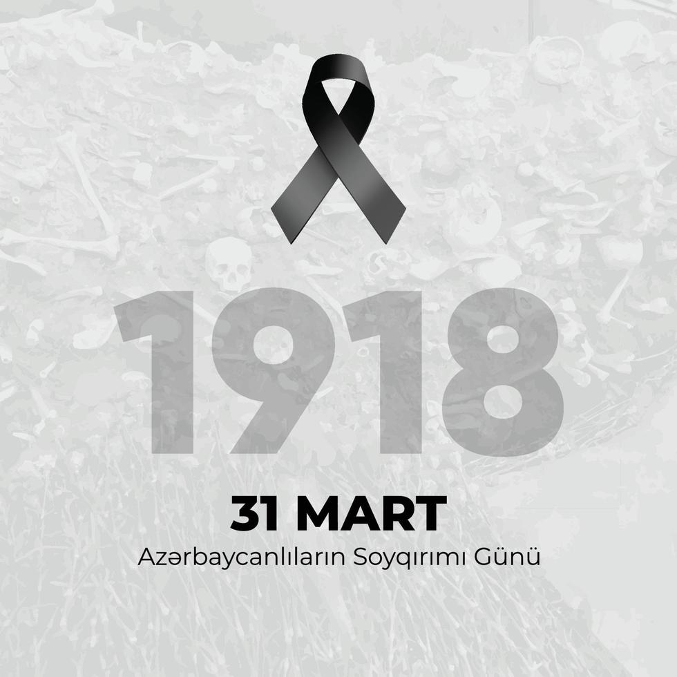 día de genocidio de azerbaiyanos vector ilustración póster