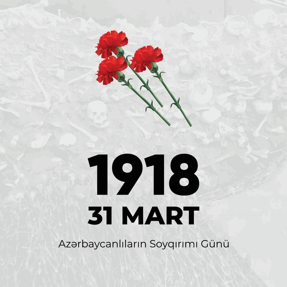 Day of Genocide of Azerbaijanis vector illustration poster