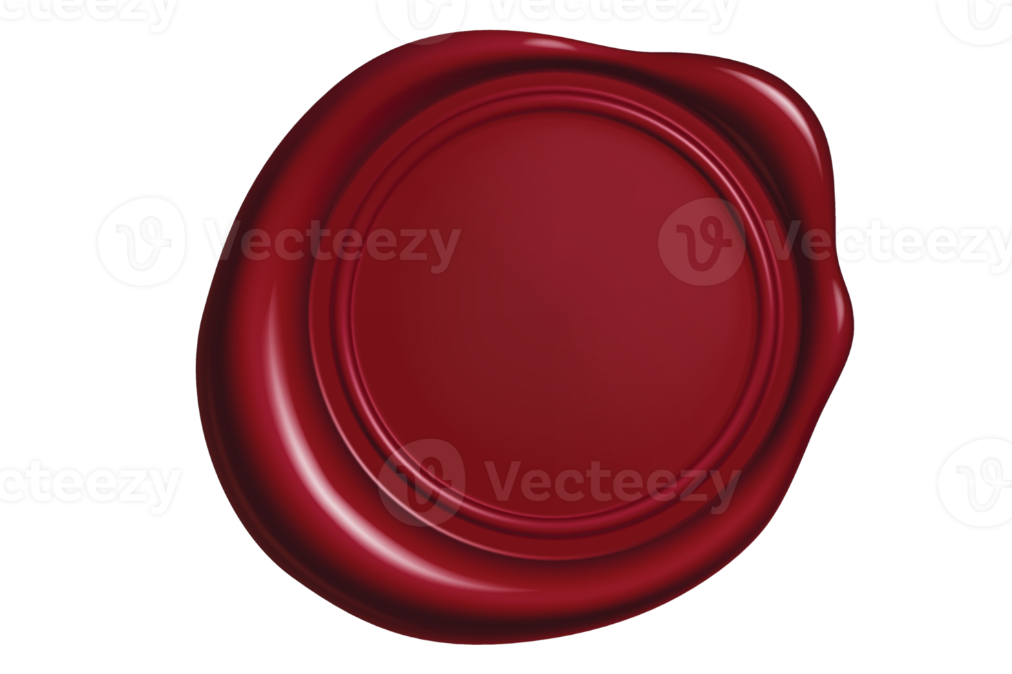 Red wax seal isolated on a transparent background png