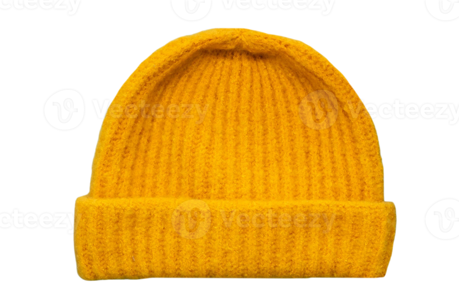 Yellow beanie hat isolated on a transparent background png