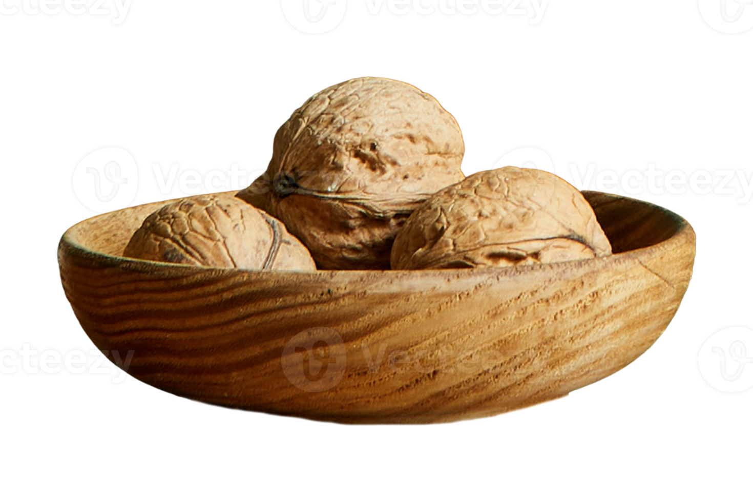 Wooden bowl with seed tableware table isolated on a transparent background png