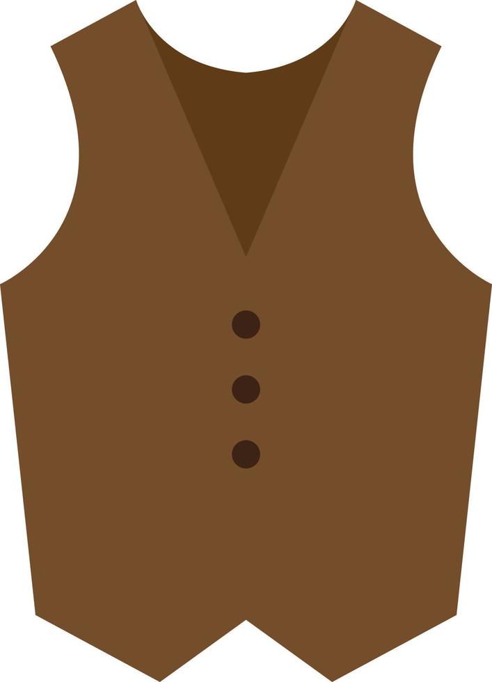 brown waistcoat icon on white background. cowboy waistcoat sign. western cowboy waistcoat symbol. flat style. vector