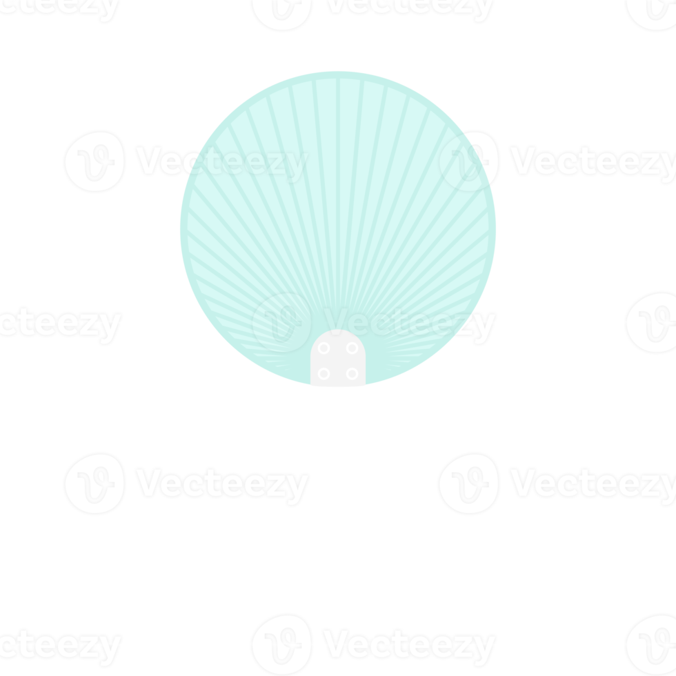 Striped Aesthetic Manual Handle Hand Fan png