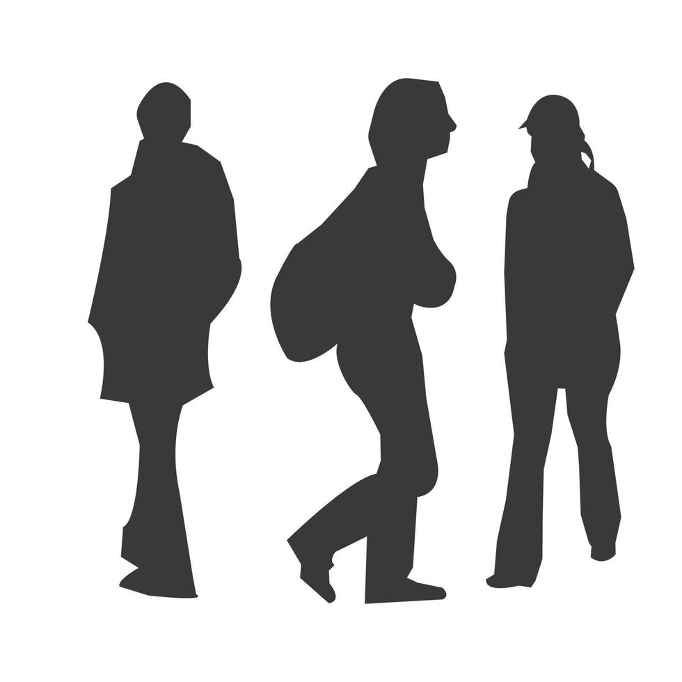 Talking silhouette man and woman vector