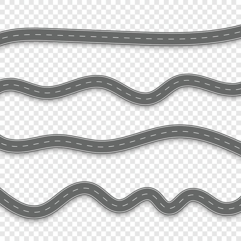Roads with white stripes vector