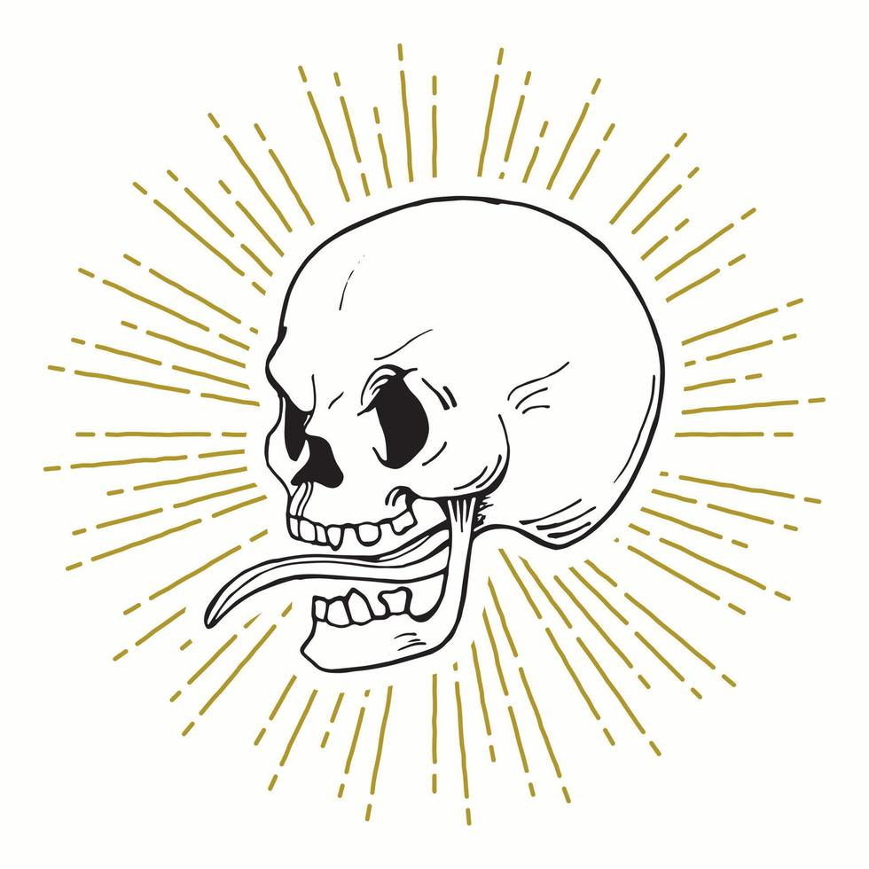 Vintage Angry Biker Scull vector