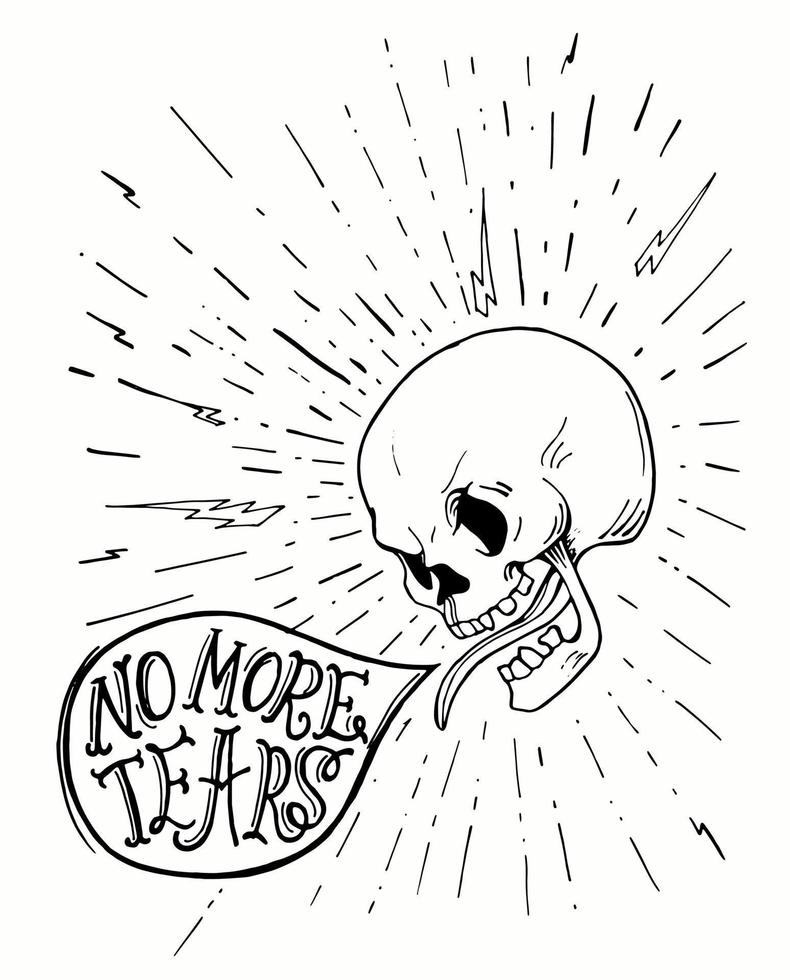 Angry Skull with a Quote vector