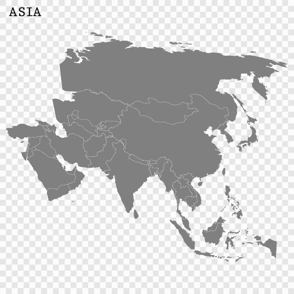 High quality map of the Asia vector