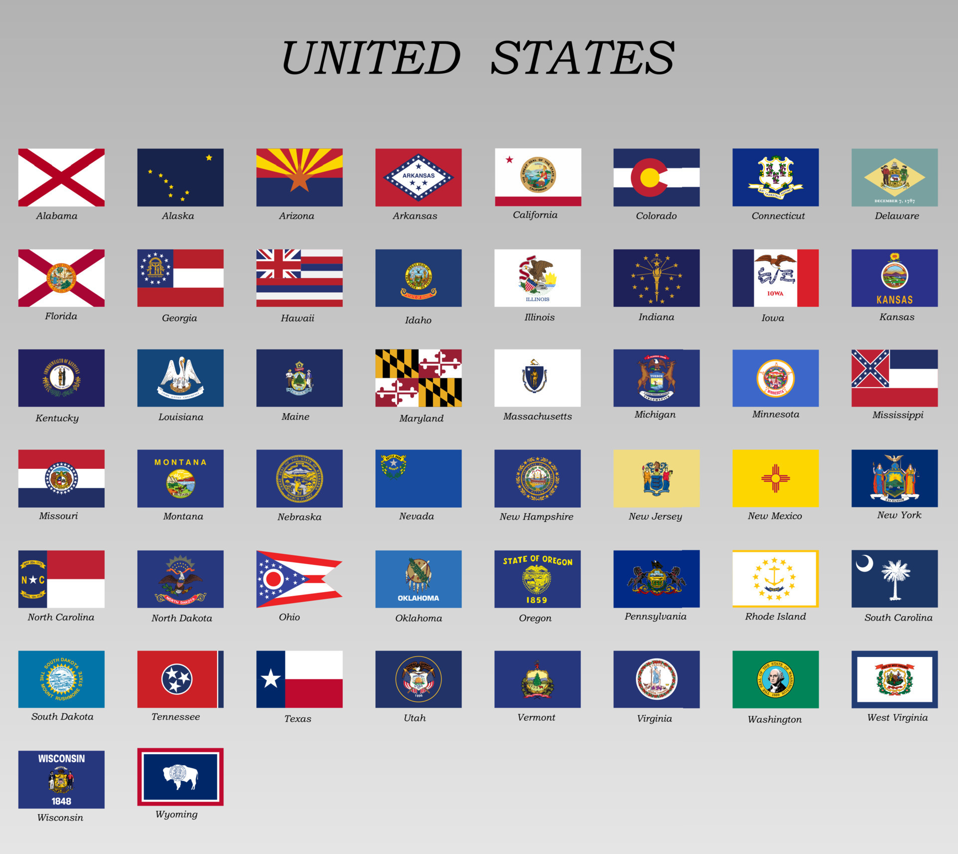 all Flags of states of the United States 21917232 Vector Art at Vecteezy