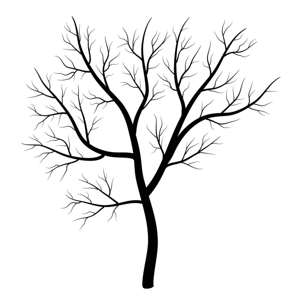 negro árbol silueta aislado vector