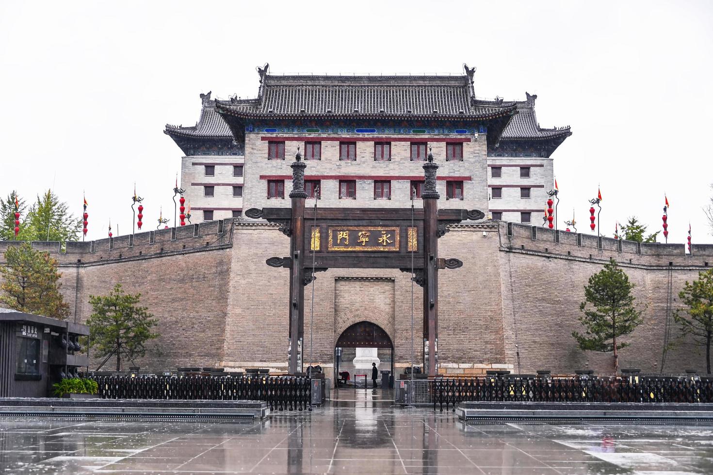 XIAN,CHINA -OCT 26-City Wall of Xi'an on the West Gate  ,one of the oldest and best preserved Chinese city walls October 26, 2015 in Xian of Shaanxi Province, China. photo