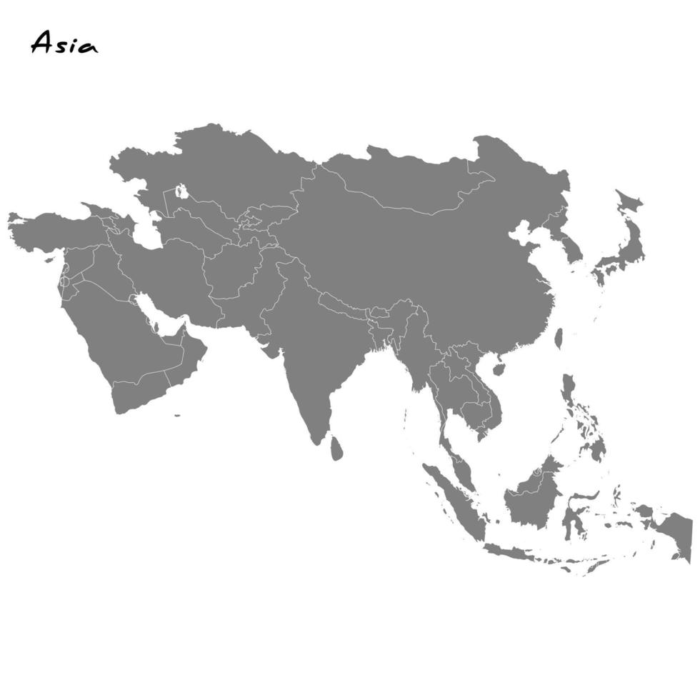 alto calidad mapa de Asia vector