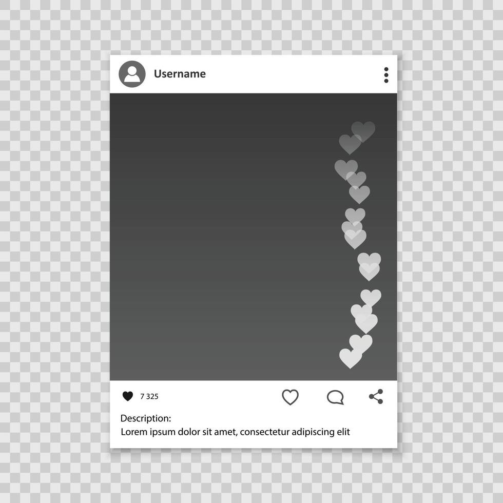 Social network photo frame vector