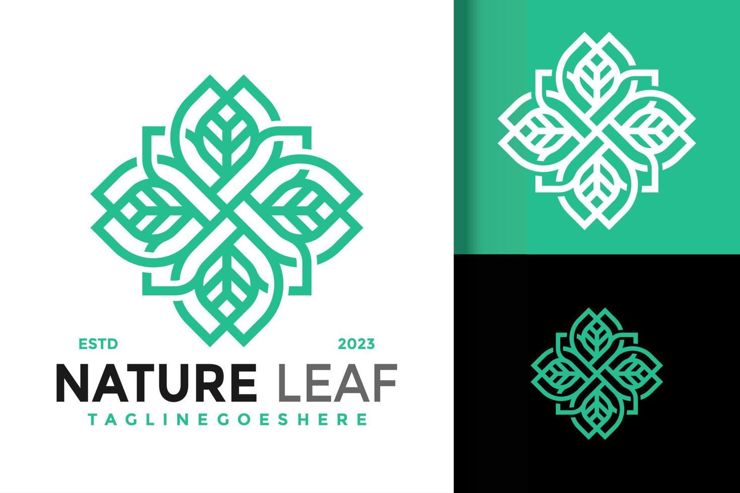 Abstract nature leaf ornament logo vector icon illustration