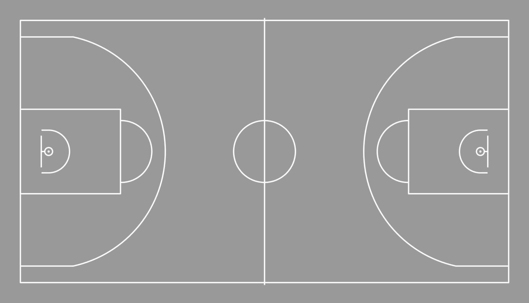 Ilustración de vector de cancha de baloncesto
