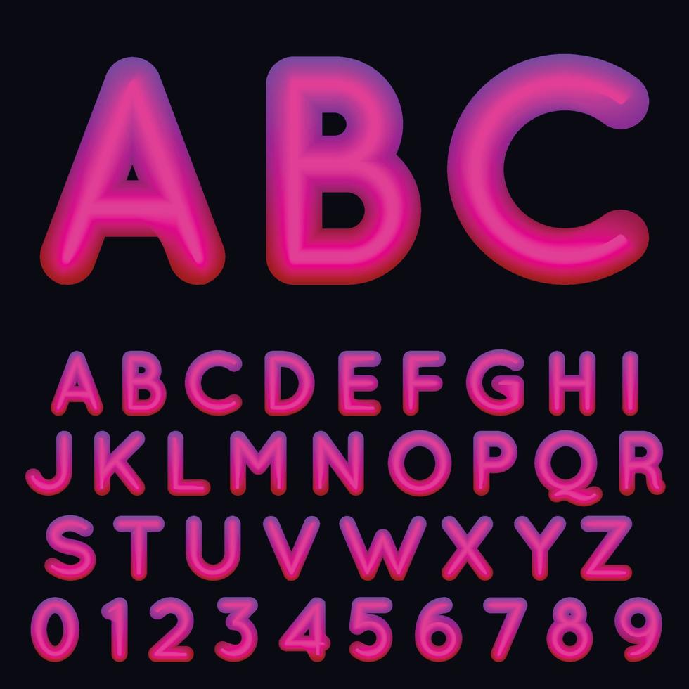 Fluid shapes font with hipster colors. vector