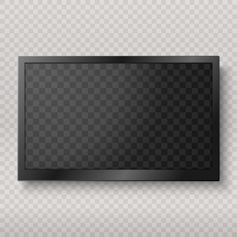 Flat led monitor of computer or frame isolated vector