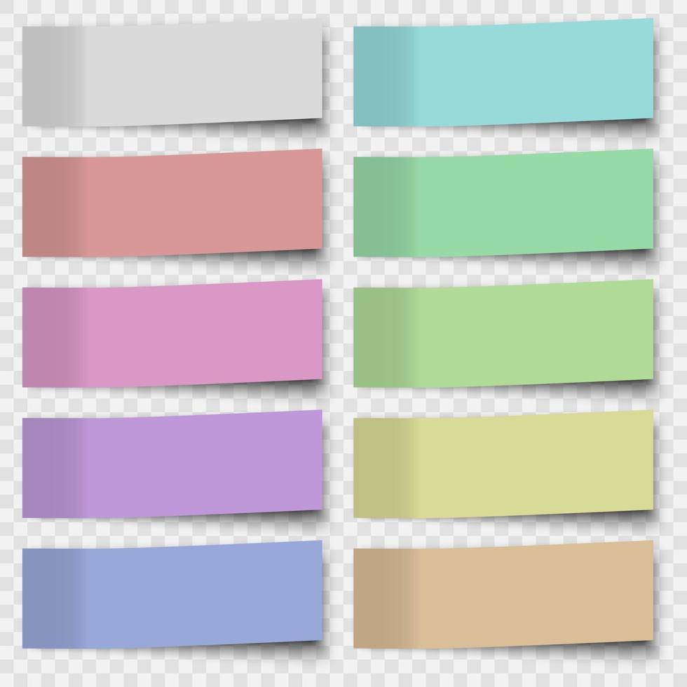 Set of sticky notes or Office paper sheets vector