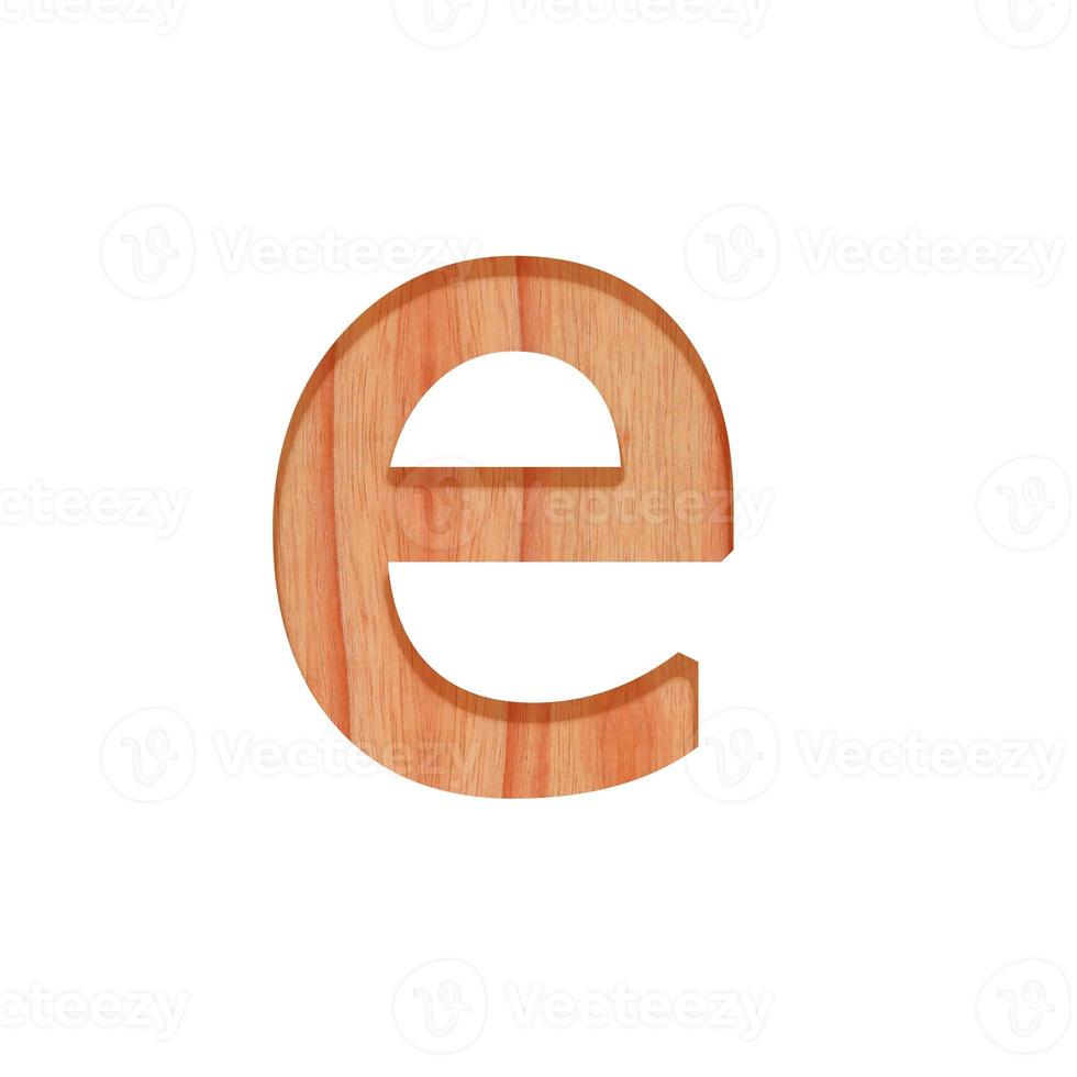 alphabet small wooden vintage. lowercase letter  pattern beautiful 3d isolated on white background design consonant e photo