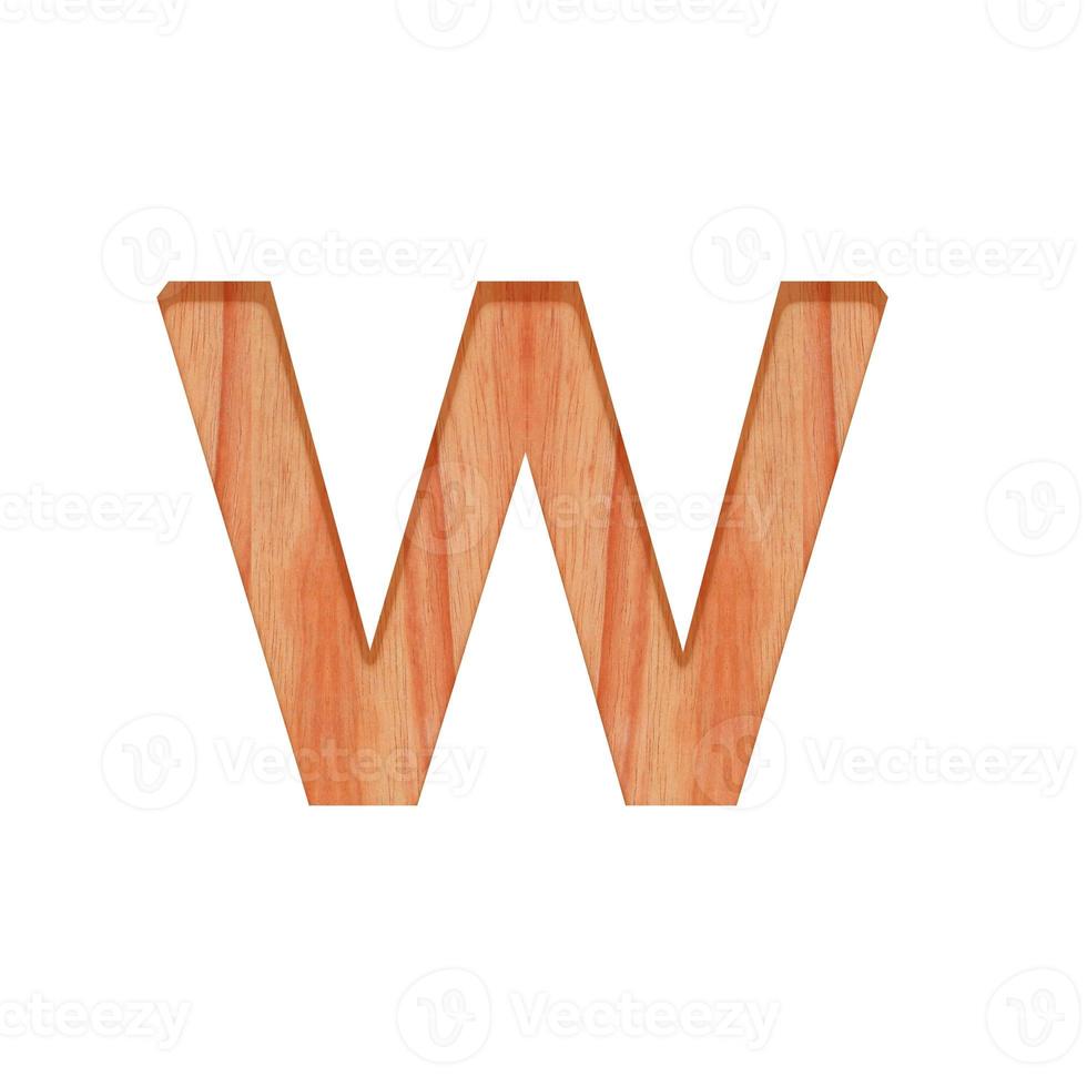 alphabet small wooden vintage. lowercase letter  pattern beautiful 3d isolated on white background design consonant w photo