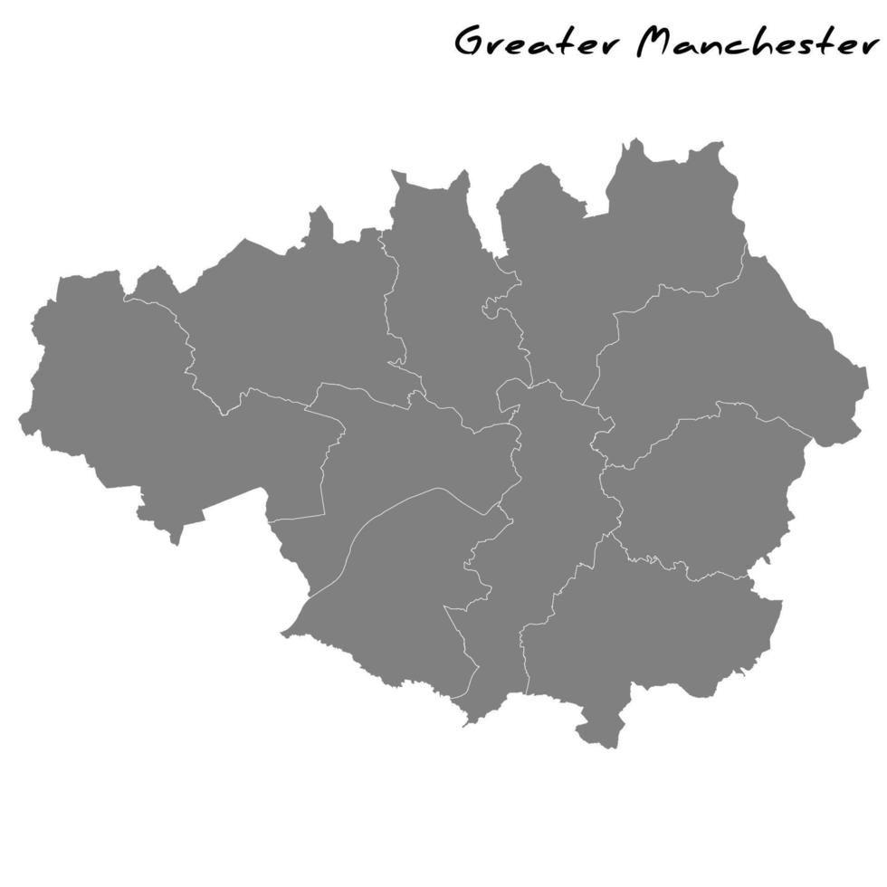 alto calidad mapa metropolitano condado de Inglaterra vector