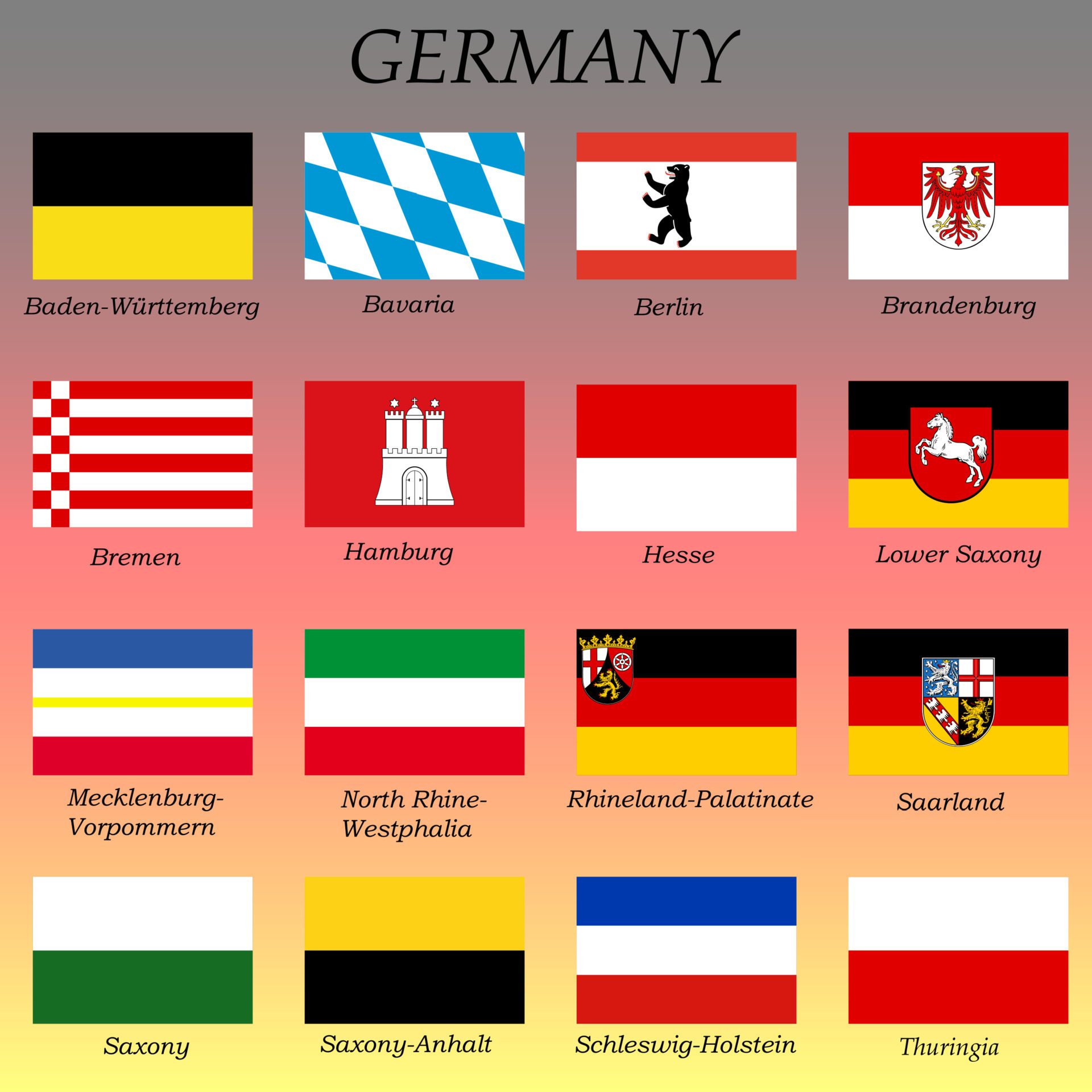 all flags of the German states 21917569 Vector Art at Vecteezy