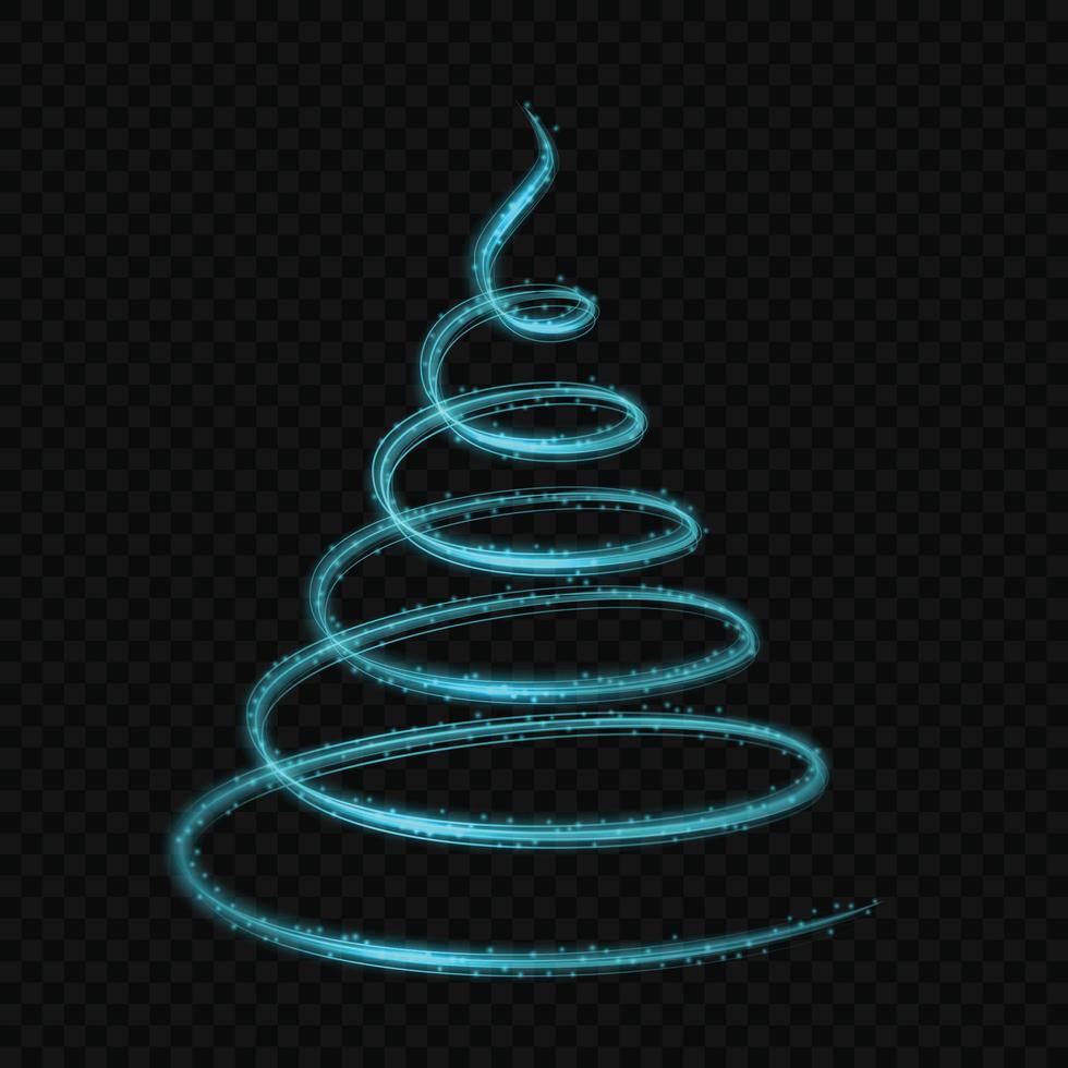 Glowing light fire line swirl spiral. vector