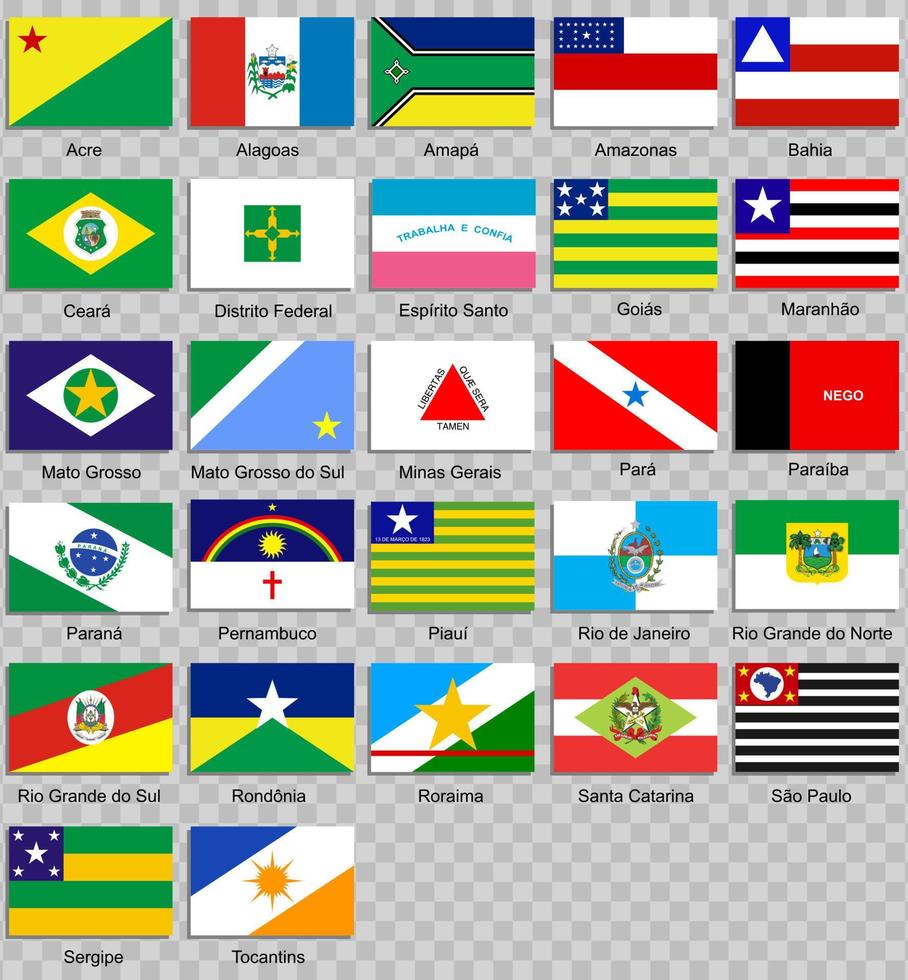 banderas de el estados de Brasil vector