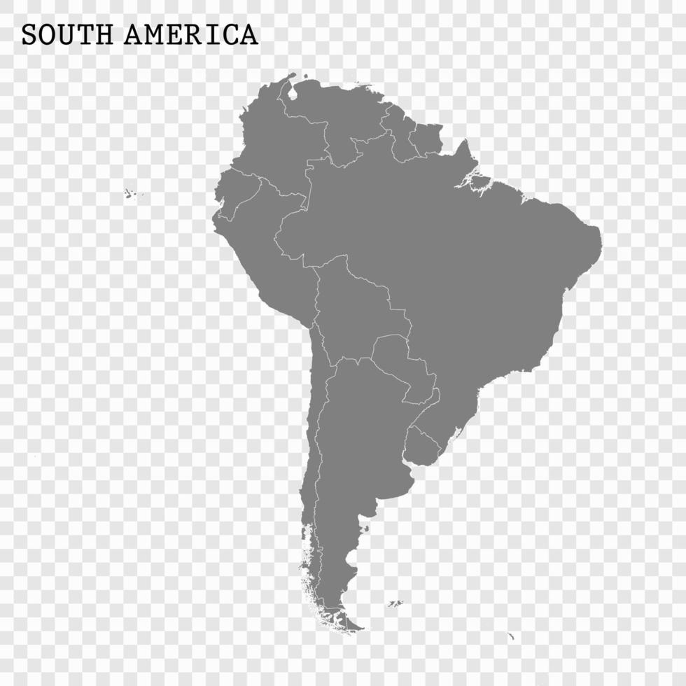 High quality map of South America vector