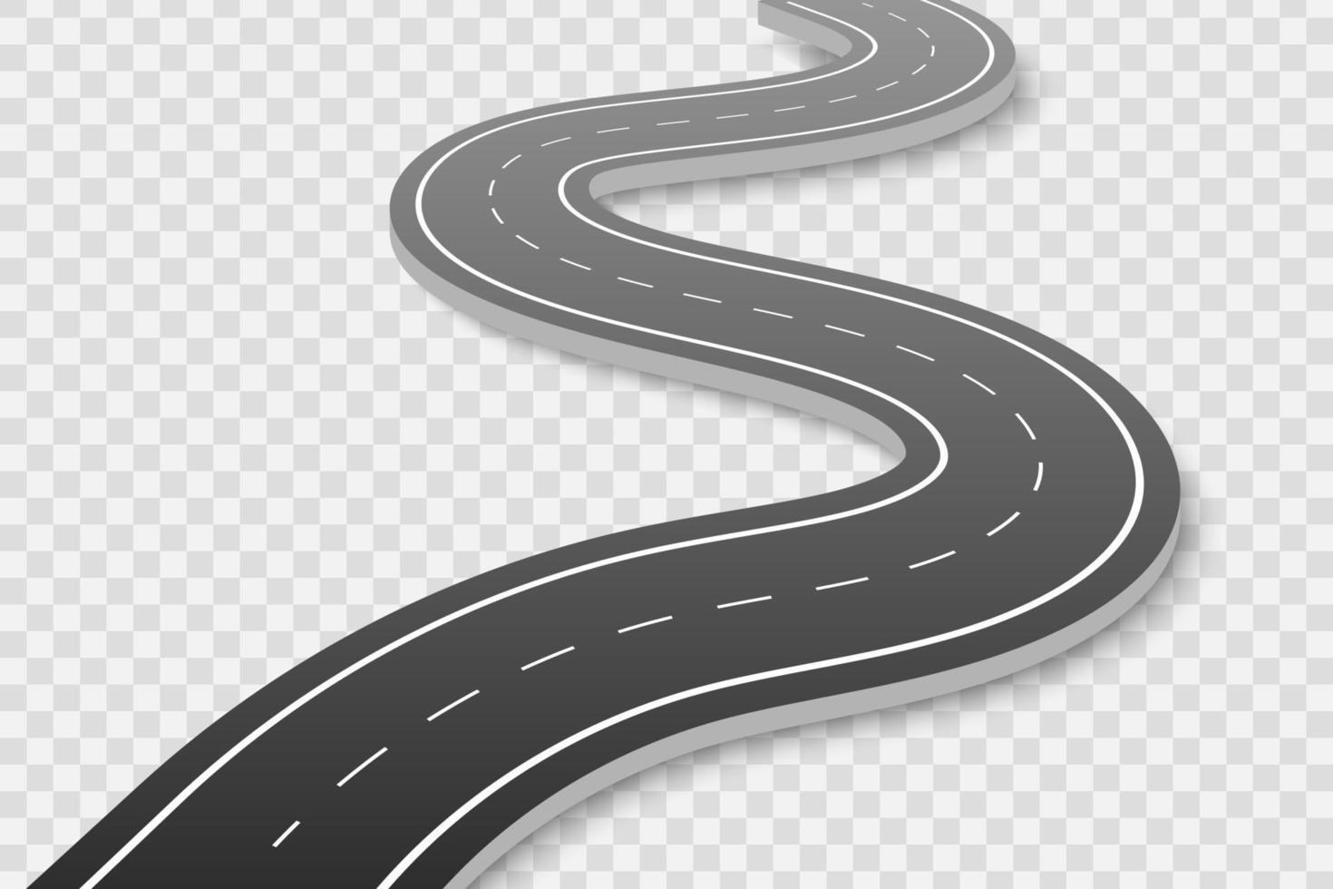 Winding Road on a transparent Backgroundte vector