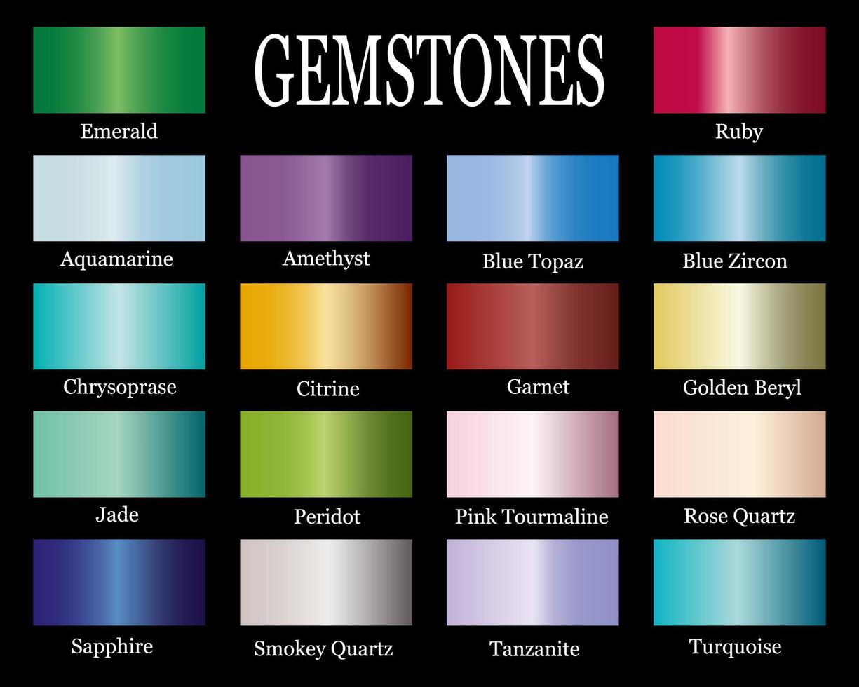 Set of Realistic gems gradients vector