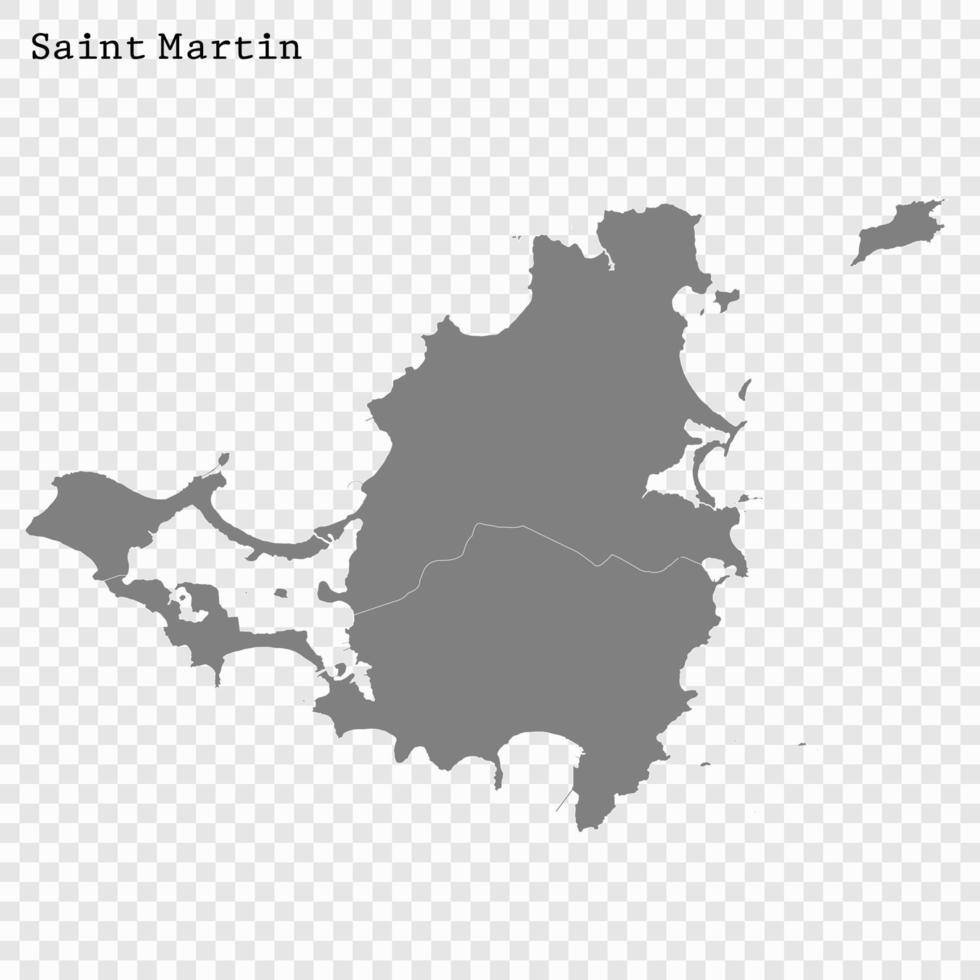 High Quality map Saint Martin vector