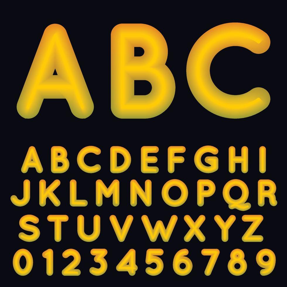 Fluid shapes font with hipster colors. vector
