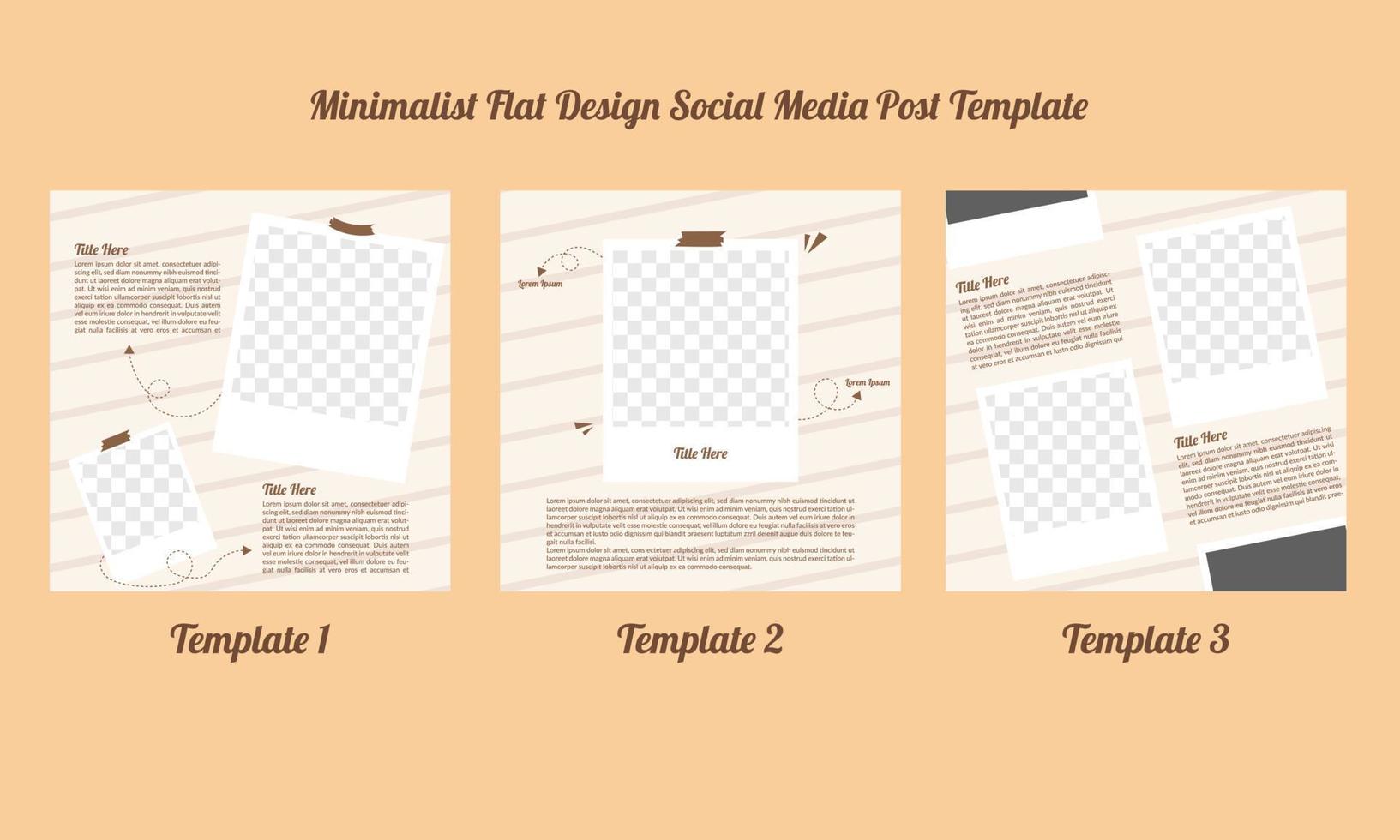 minimalist flat design social media post template vector