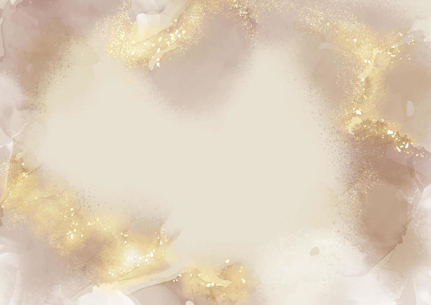 elegant hand painted background with glittery gold elements vector