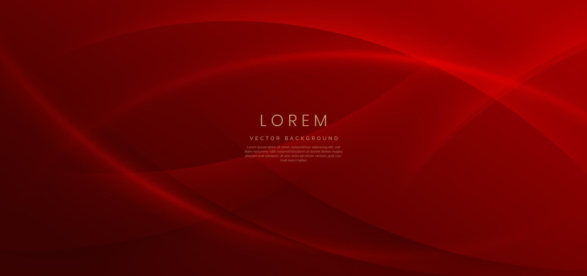 Abstract curved red shape on red background with copy space for text. Luxury design style. vector