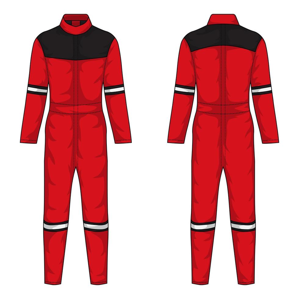 Black red construction wearpack mockup front and back view 21917793 ...