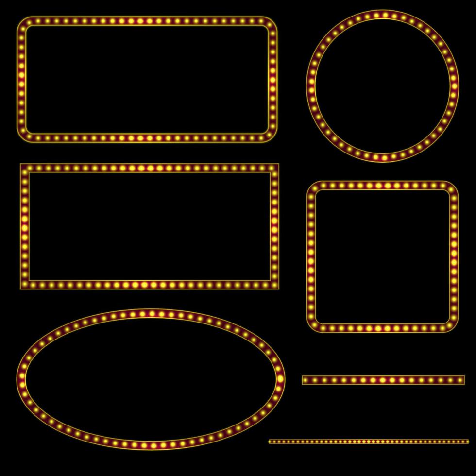 set of vector retro frames template.