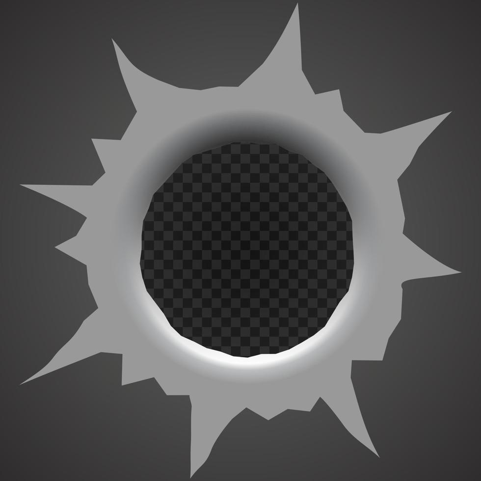 Bullet hole isolated. vector