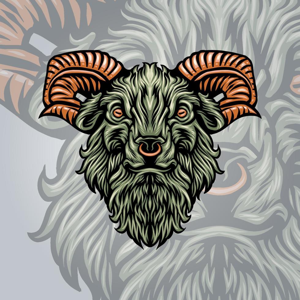 Ram Head and Goat Logo Graphic Design for Merchandise and Apparel vector