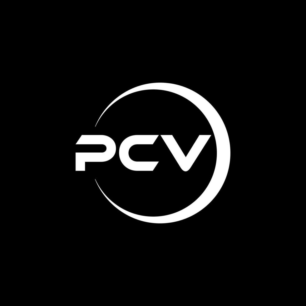 PCV letter logo design in illustration. Vector logo, calligraphy designs for logo, Poster, Invitation, etc.