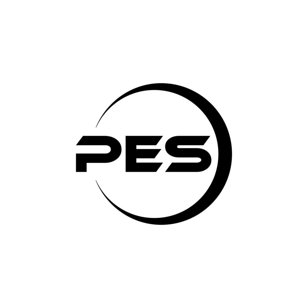 PES letter logo design in illustration. Vector logo, calligraphy designs for logo, Poster, Invitation, etc.