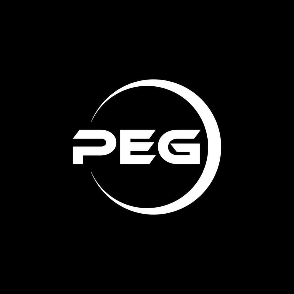 PEG letter logo design in illustration. Vector logo, calligraphy designs for logo, Poster, Invitation, etc.