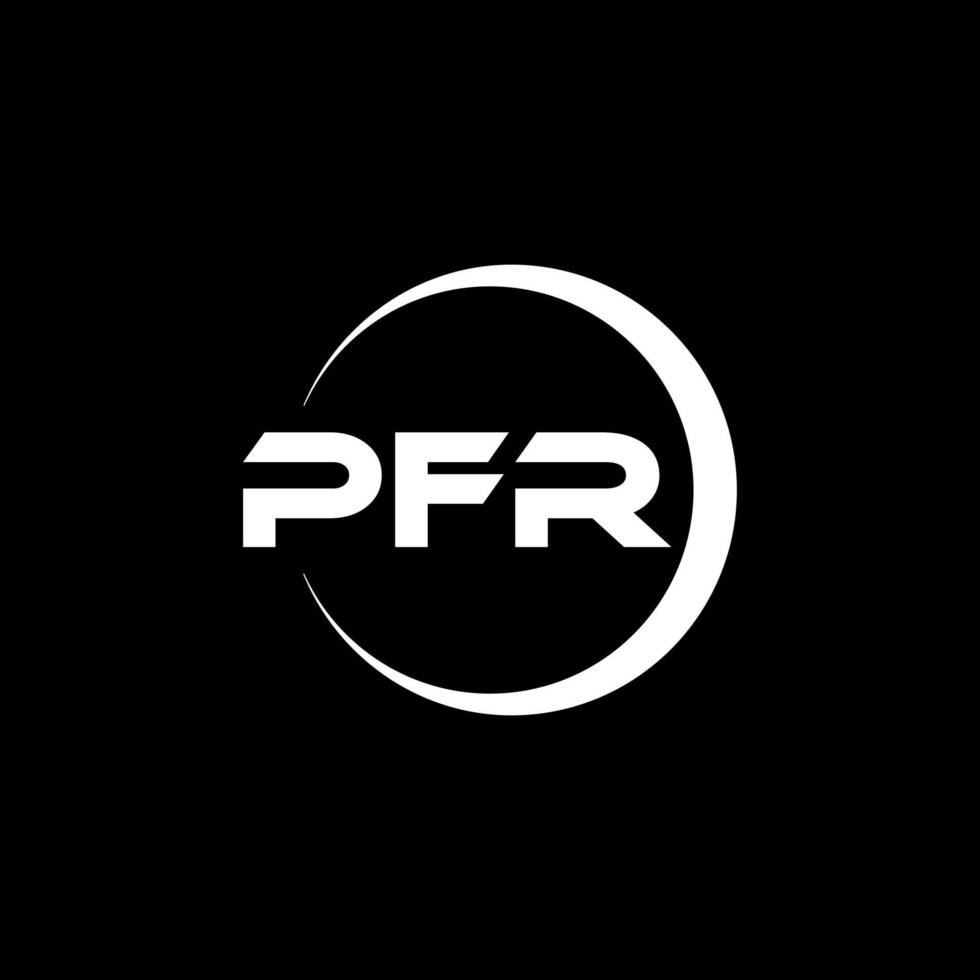 PFR letter logo design in illustration. Vector logo, calligraphy designs for logo, Poster, Invitation, etc.