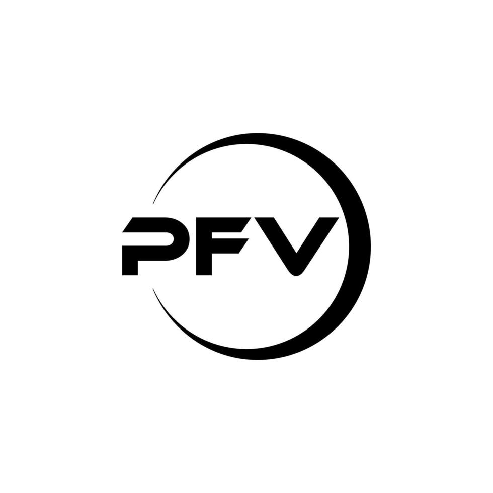 pfv letra logo diseño en ilustración. vector logo, caligrafía diseños para logo, póster, invitación, etc.