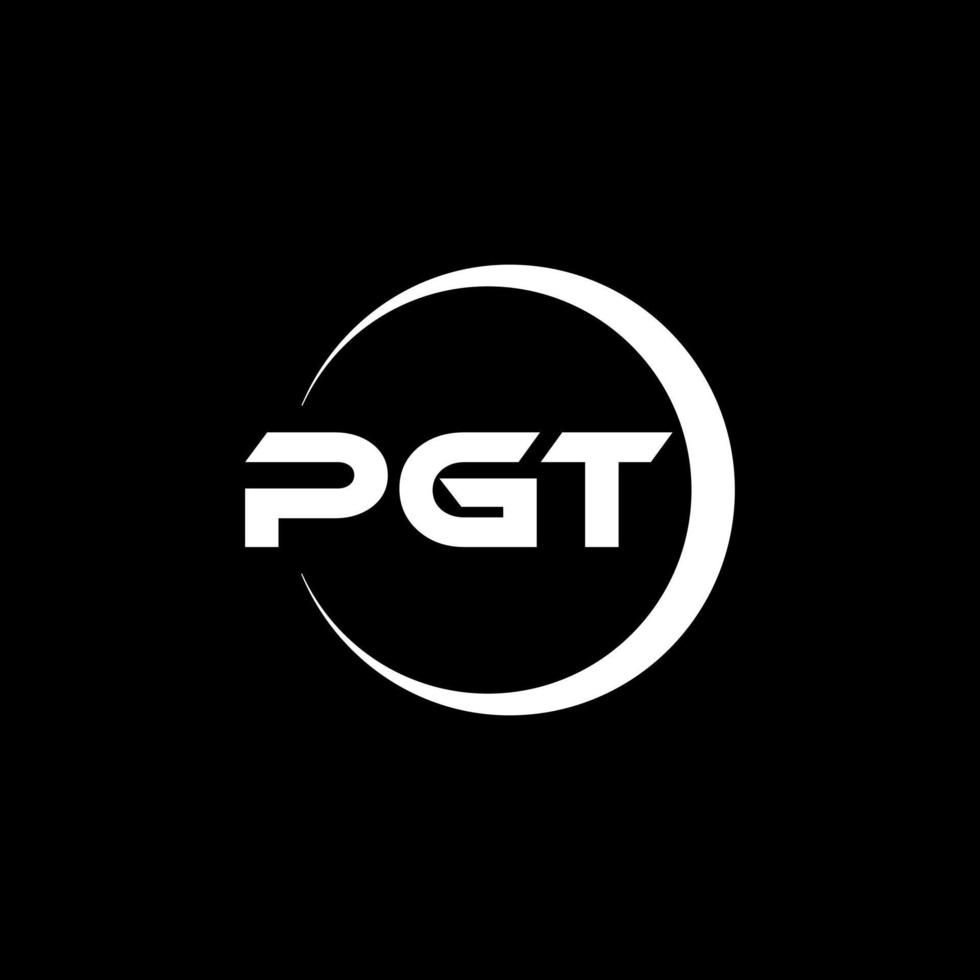 PGT letter logo design in illustration. Vector logo, calligraphy designs for logo, Poster, Invitation, etc.