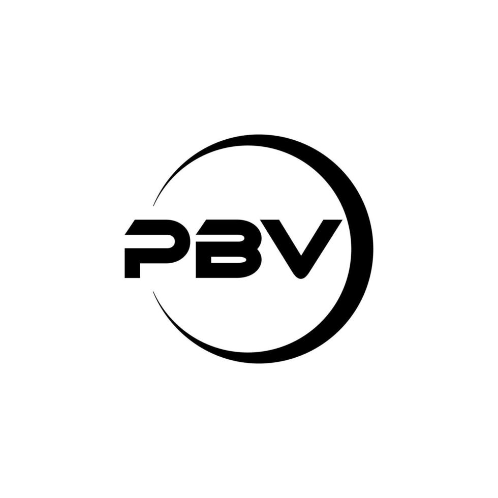 PBV letter logo design in illustration. Vector logo, calligraphy designs for logo, Poster, Invitation, etc.