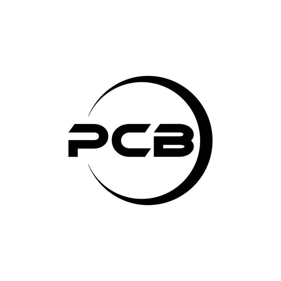 PCB letter logo design in illustration. Vector logo, calligraphy