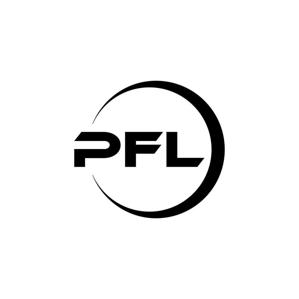 PFL letter logo design in illustration. Vector logo, calligraphy designs for logo, Poster, Invitation, etc.